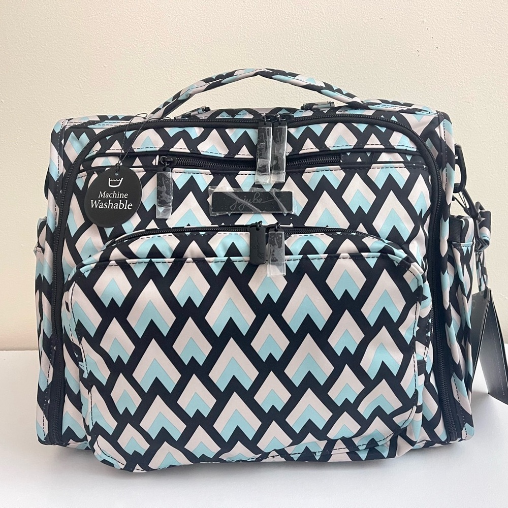 NWT Ju-Ju-Be B.F.F. Backpack Baby Diaper Bag Black Diamond Machine Washable Tote